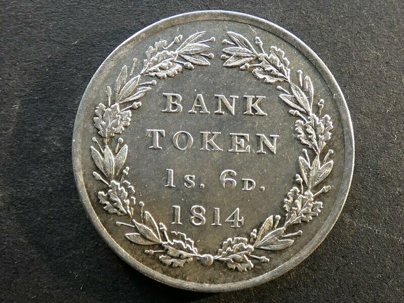 Bank Token, 1 Shilling 6 Pence, 1814.