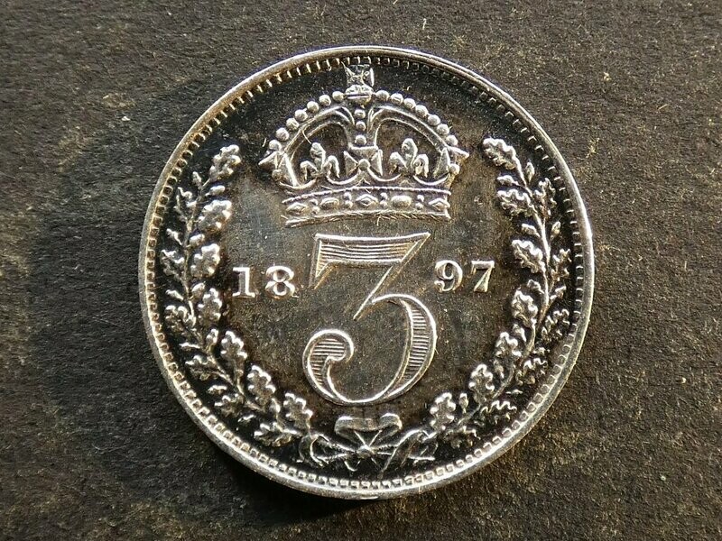 Maundy Threepence, 1897.