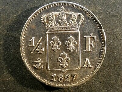 France, ¼ Franc, 1827A