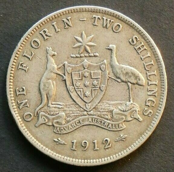 Australia, Florin, 1912