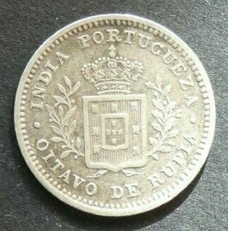 Portuguese India, 1/8 Rupia, 1881
