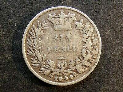 Sixpence, 1844, small 44.