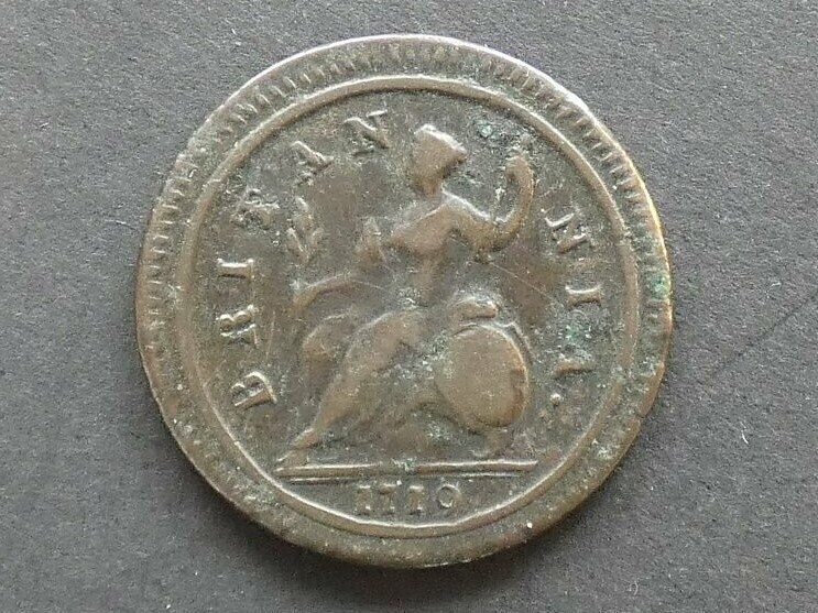 Halfpenny, 1719, second issue.