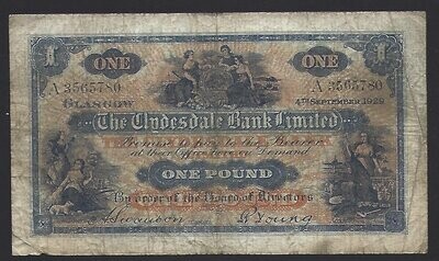 Clydesdale Bank, 1 Pound, 4th September 1929