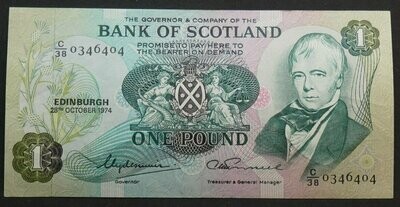 Bank of Scotland, 1 Pound, 28th October 1974