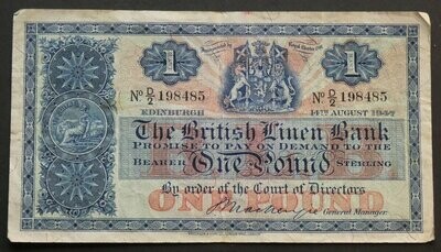 British Linen Bank, 1 Pound, 14th August 1947
