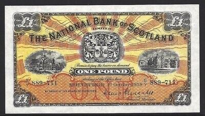 National Bank of Scotland, 1 Pound, 1st October 1958