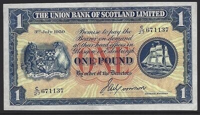 Union Bank of Scotland, 1 Pound, 3rd July 1950