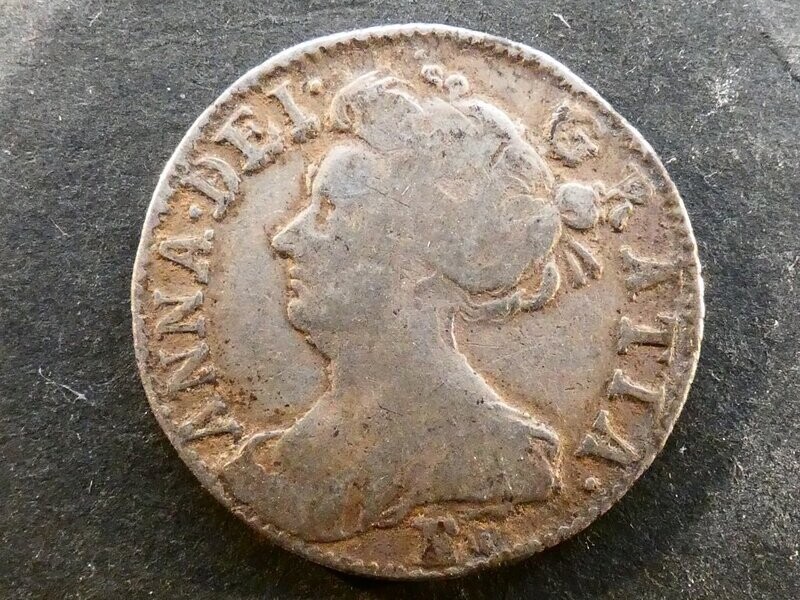 Sixpence, 1708 E*, normal bust.