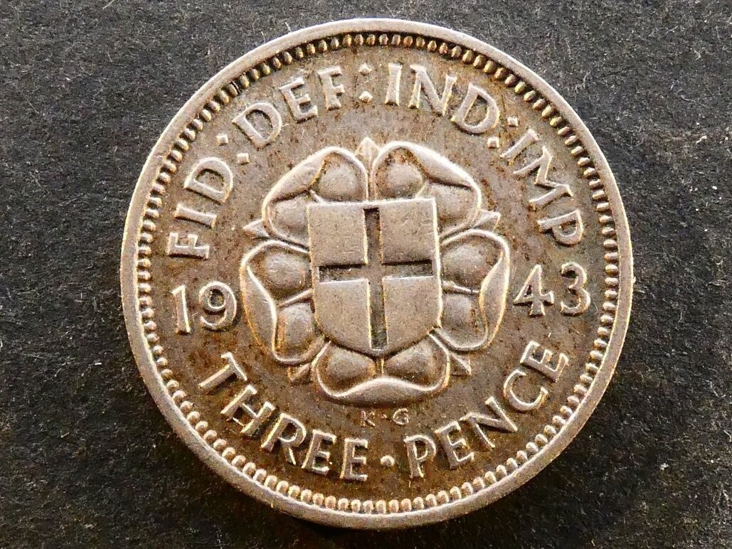 Threepence, 1943, currency issue.