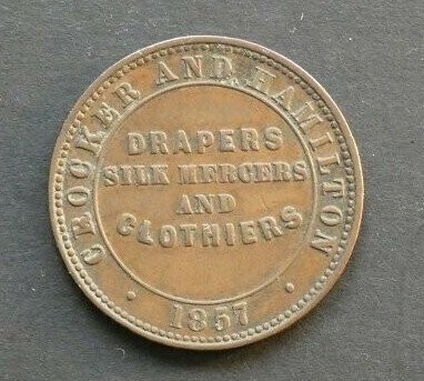 Australia, ½d token, South Australia, 1857, Crocker & Hamilton, Port Adelaide