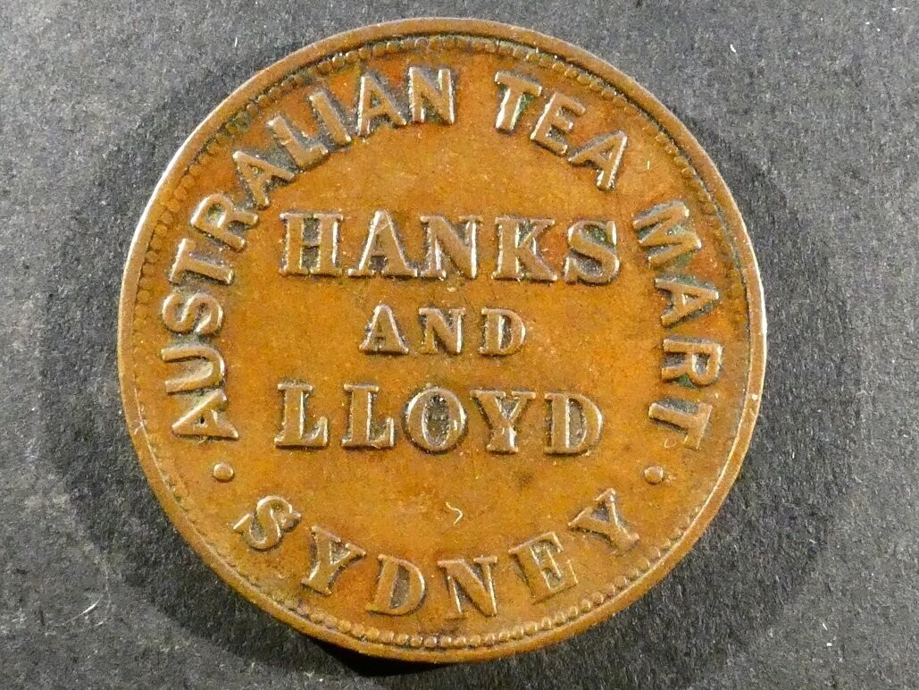 Australia, ½d token, New South Wales, 1855, Hanks & Lloyd, The Sydney Railway