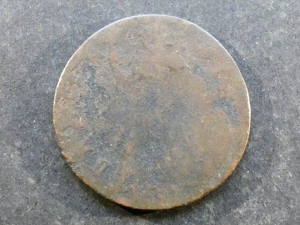 Halfpenny, 1697, date in exergue.