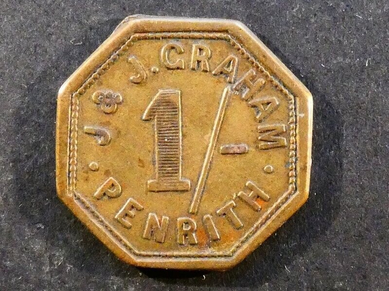 Value-stated check, Cumbria, Penrith, J. & J. Graham, Shilling