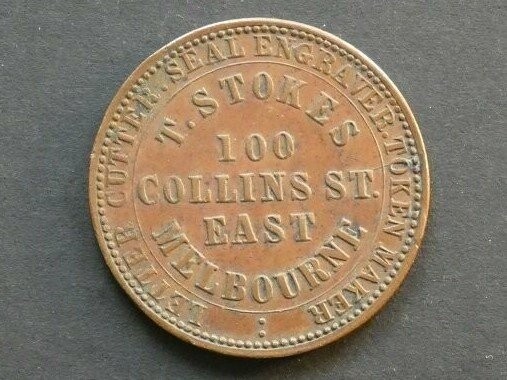 Australia, 1d token, Victoria, 1862, T. Stokes, Melbourne
