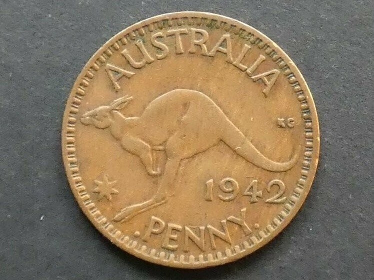 Australia, Penny, 1942(b)I, without I