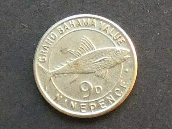 Bahamas, Casino token, Grand Bahama Club, 9d, ND(1950)