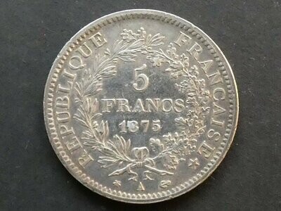 France, 5 Francs, 1875A