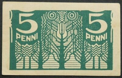 Estonia, 5 Penni, ND(1919).