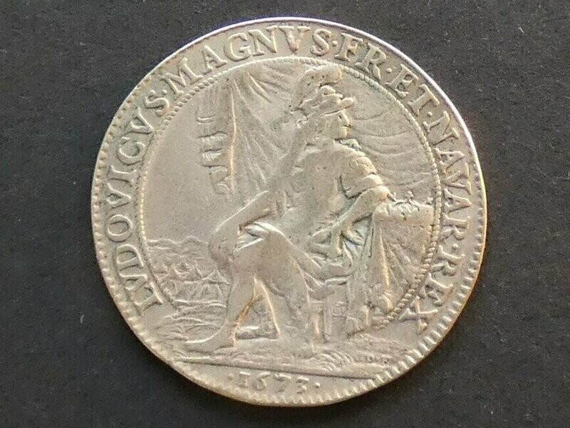 France, silver jeton, 1673, Parliament of Burgundy