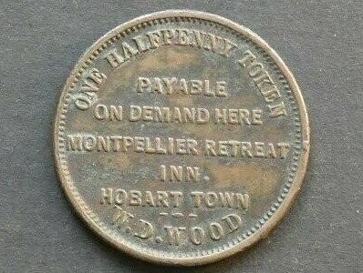 Australia, ½d token, Tasmania, ND(1857), W.D. Wood, Hobart
