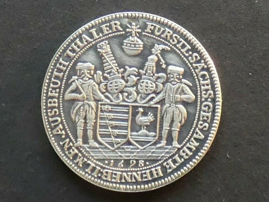 German States, Henneberg-Ilmenau, 1 Thaler, 1698 BA, modern reproduction in silver (reduced size)