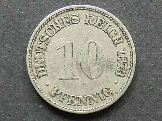 Germany, 10 Pfennig, 1873F
