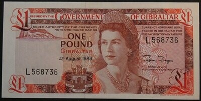Gibraltar, 1 Pound, 4.8.1988.