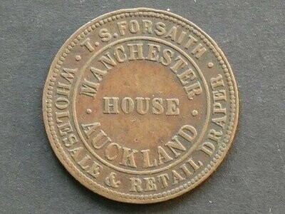 New Zealand, ½d token, Auckland, 1858, T.S. Forsaith