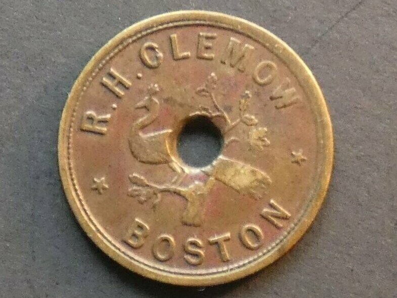 Inn checks & refreshment tokens, Lincolnshire, Boston, Peacock Inn, 1½D