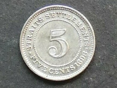 Straits Settlements, 5 Cents, 1898