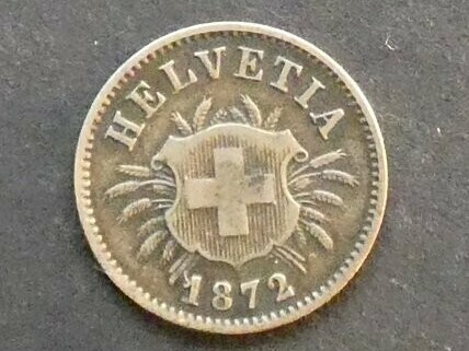 Switzerland, 5 Rappen, 1872B