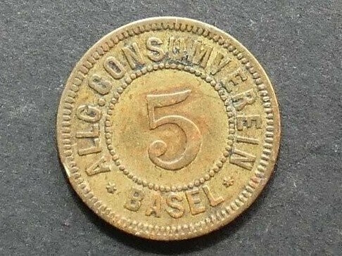 Switzerland, Basel, Co-op token, 5 Rappen