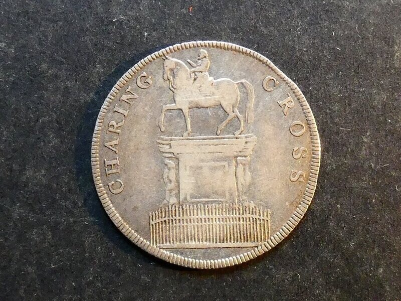 19th Century Shilling, Middlesex, London, Charing Cross, Davis-8