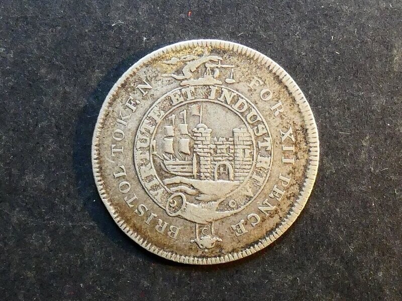 19th Century Shilling, Somerset, Bristol, Davis-23