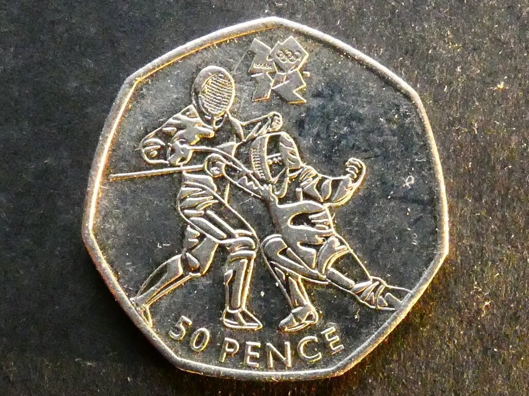 50p, 2011, London 2012 Olympics - Fencing.