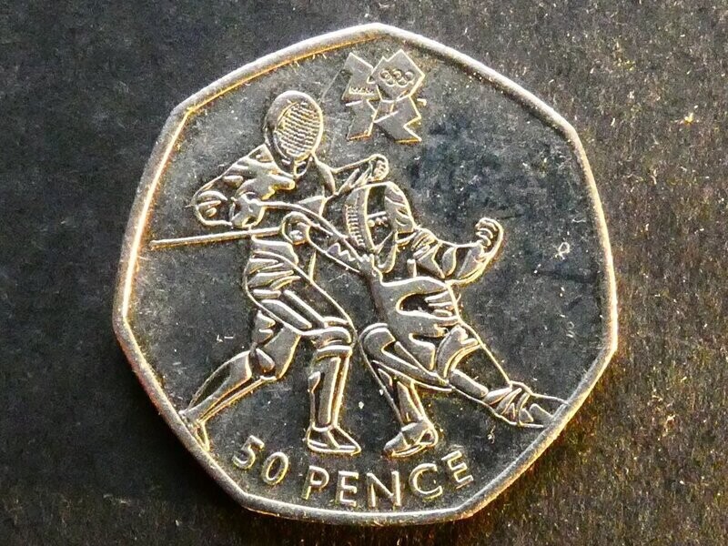 50p, 2011, London 2012 Olympics - Fencing.