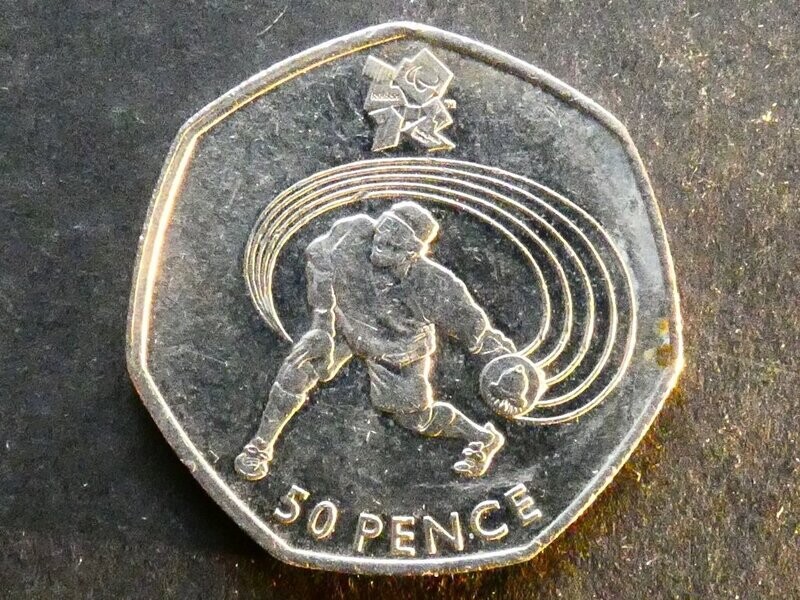 50p, 2011, London 2012 Olympics - Goalball.
