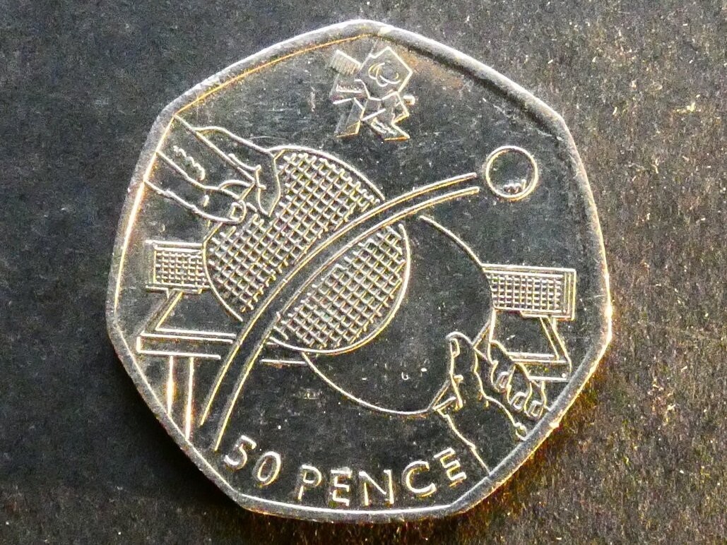 50p, 2011, London 2012 Olympics - Table Tennis.