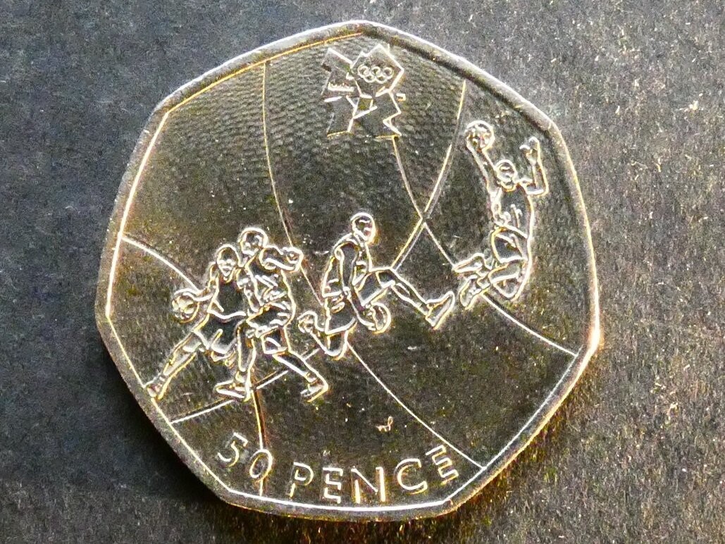 50p, 2011, London 2012 Olympics - Basketball.
