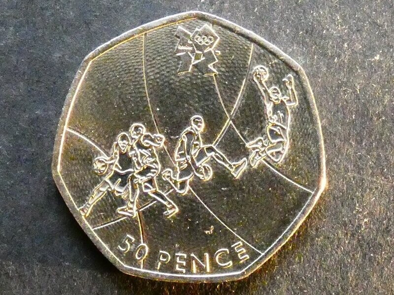 50p, 2011, London 2012 Olympics - Basketball.