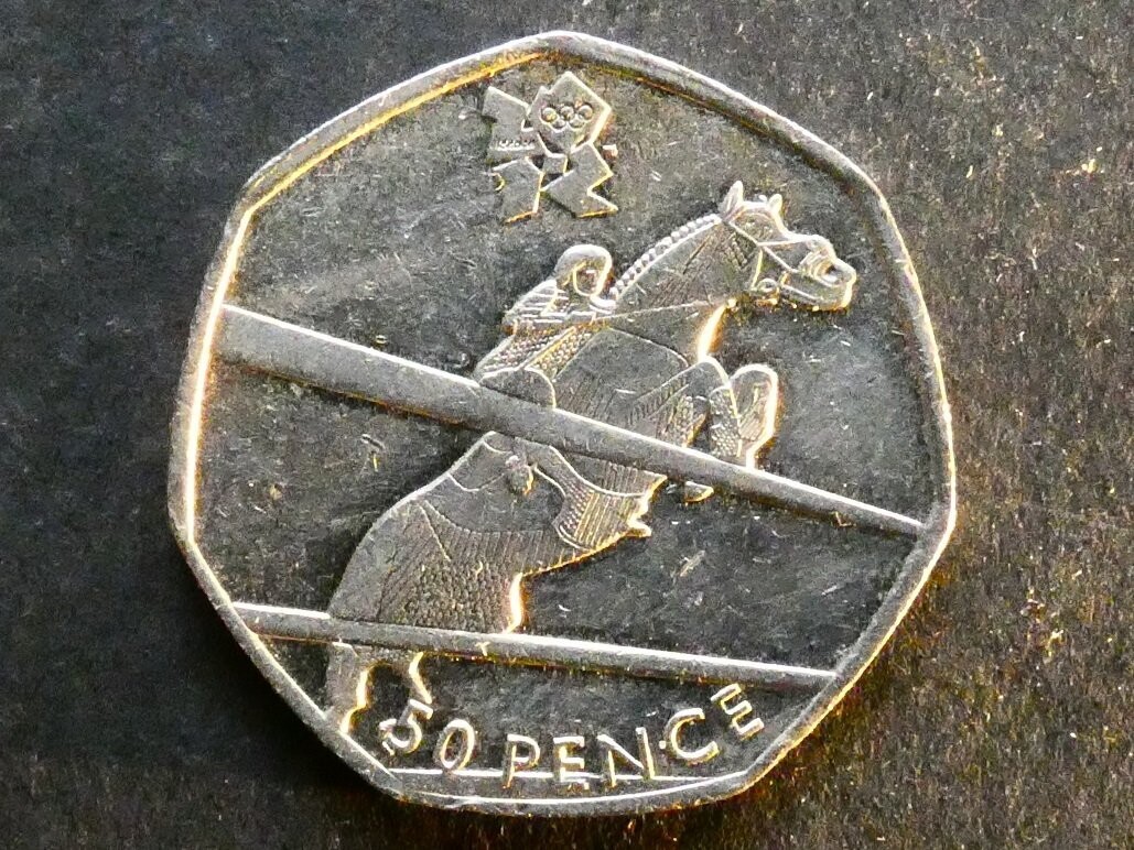50p, 2011, London 2012 Olympics - Equestrian.