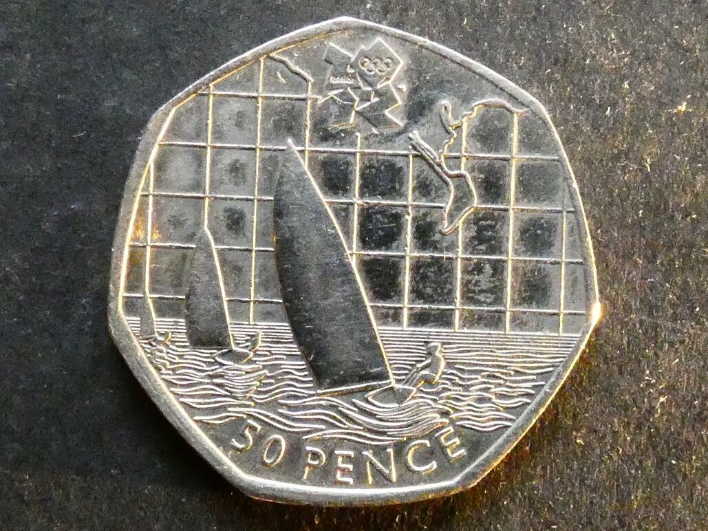 50p, 2011, London 2012 Olympics - Sailing.
