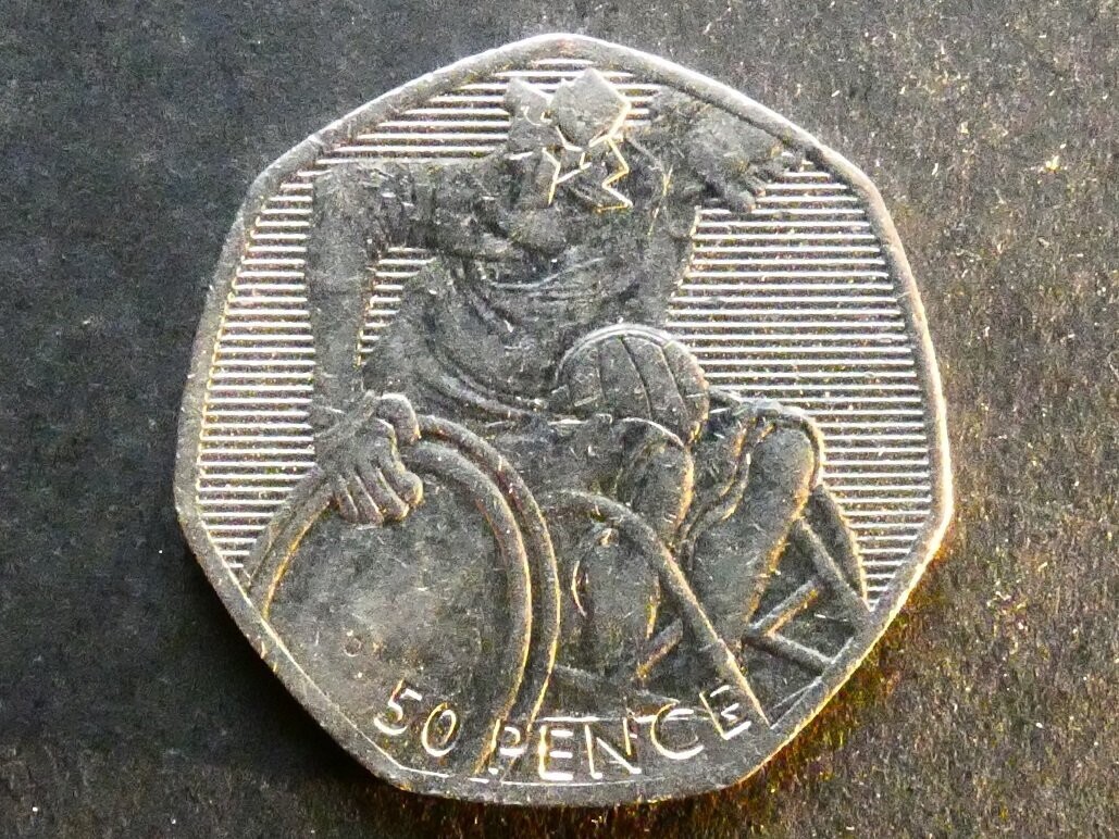50p, 2011, London 2012 Olympics - Wheelchair Rugby.