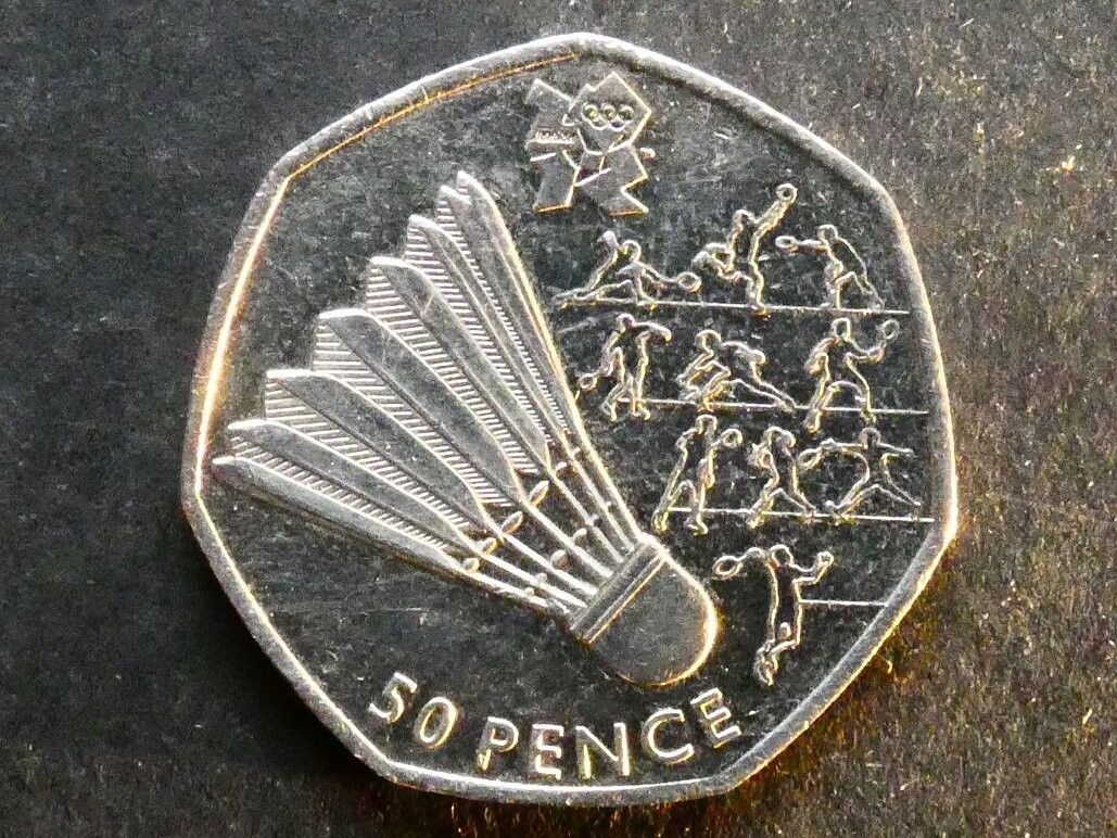 50p, 2011, London 2012 Olympics - Badminton.