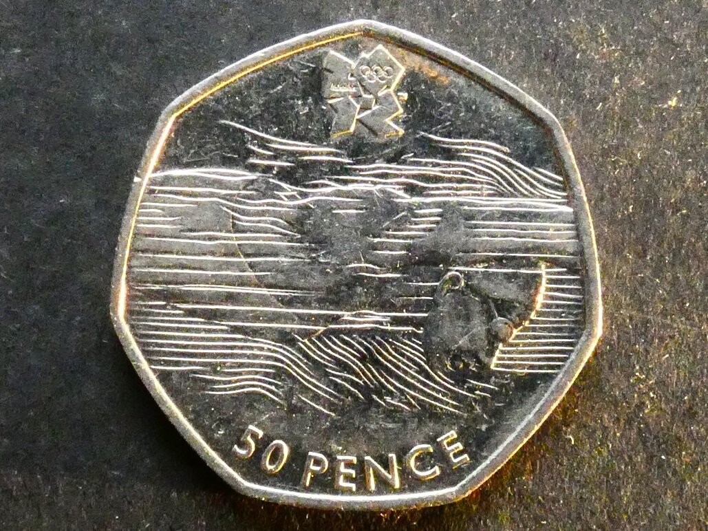 50p, 2011, London 2012 Olympics - Aquatics.