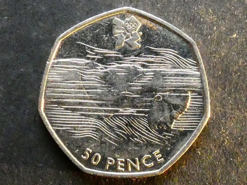 50p, 2011, London 2012 Olympics - Aquatics.