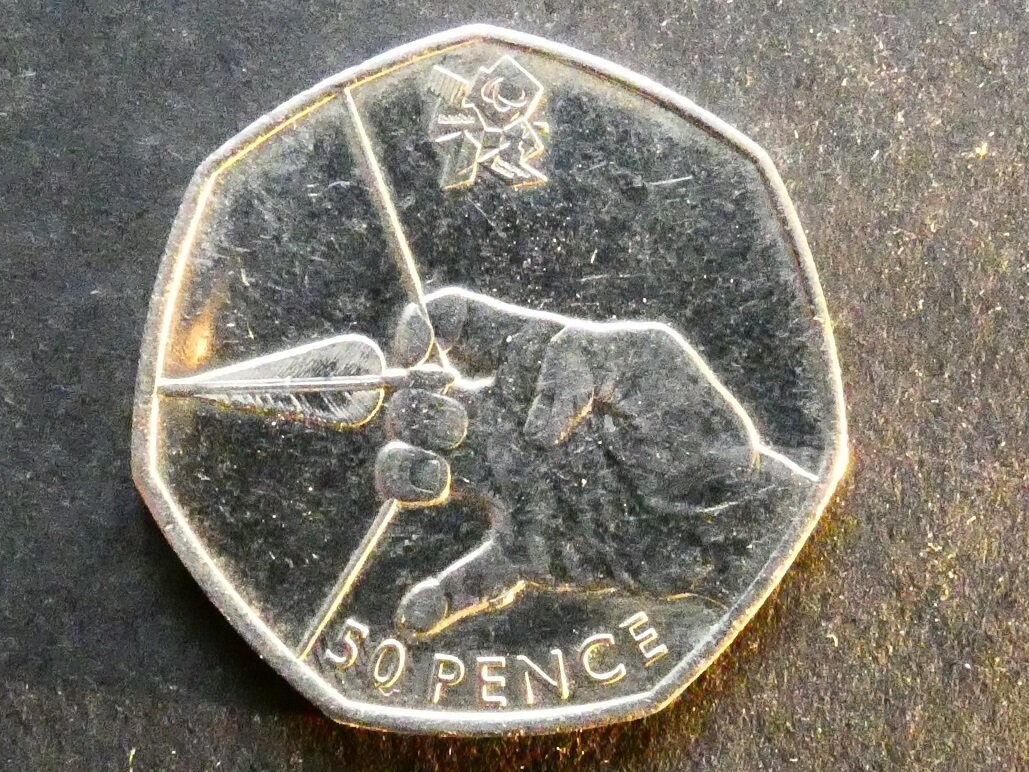 50p, 2011, London 2012 Olympics - Archery.