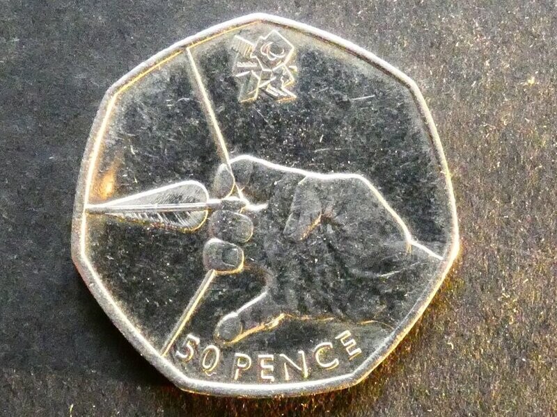 50p, 2011, London 2012 Olympics - Archery.
