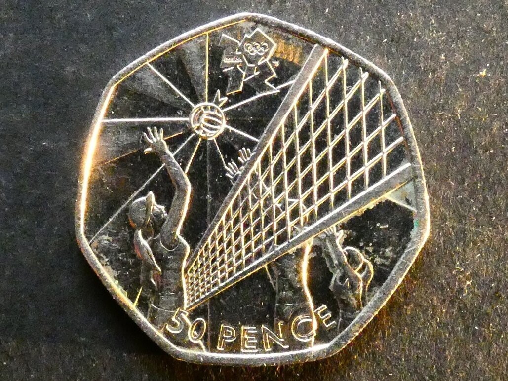 50p, 2011, London 2012 Olympics - Volleyball.